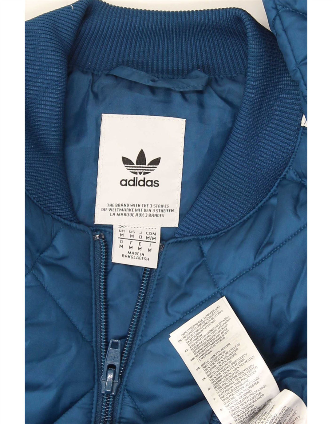 Adidas Herren Steppjacke UK 38 Mittelblaues Polyester