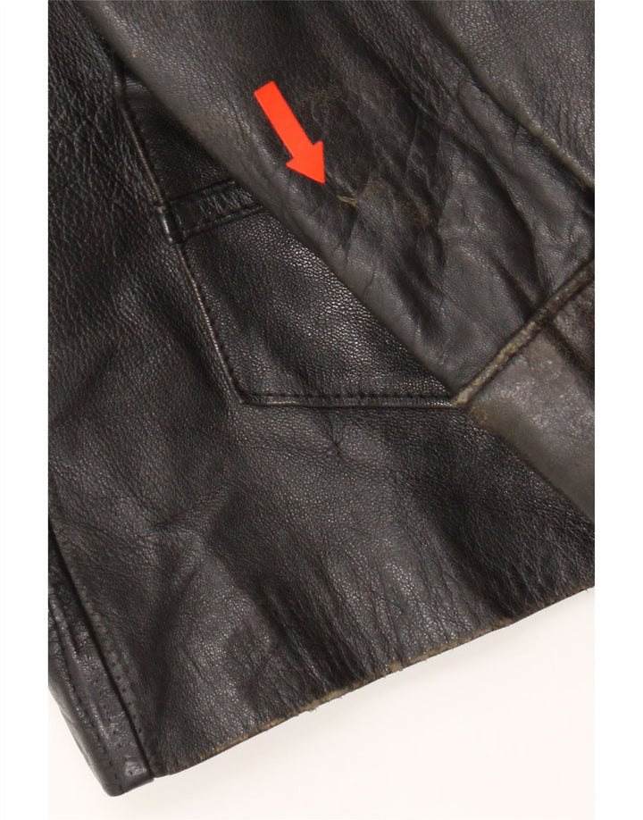 Vintage Damen Lederjacke UK 14 Medium Schwarz