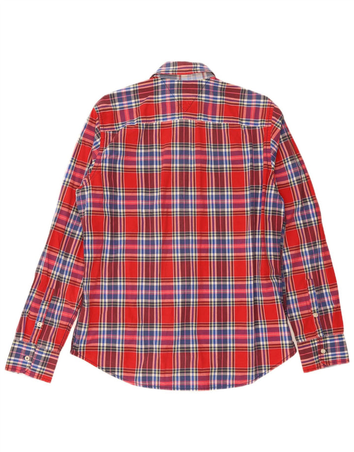 Tommy Hilfiger Herrenhemd XL, rot karierte Baumwolle