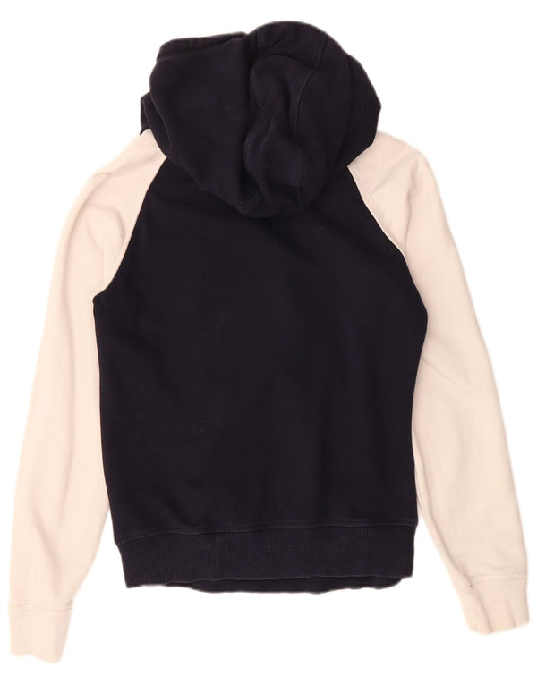 Adidas Damen Graphic Hoodie Pullover UK 10 Small Marineblau Farbblock