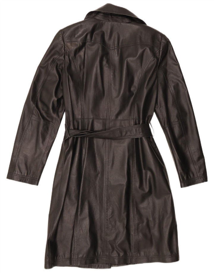 Madeleine Damen Ledermantel UK 10 Small Schwarzes Leder
