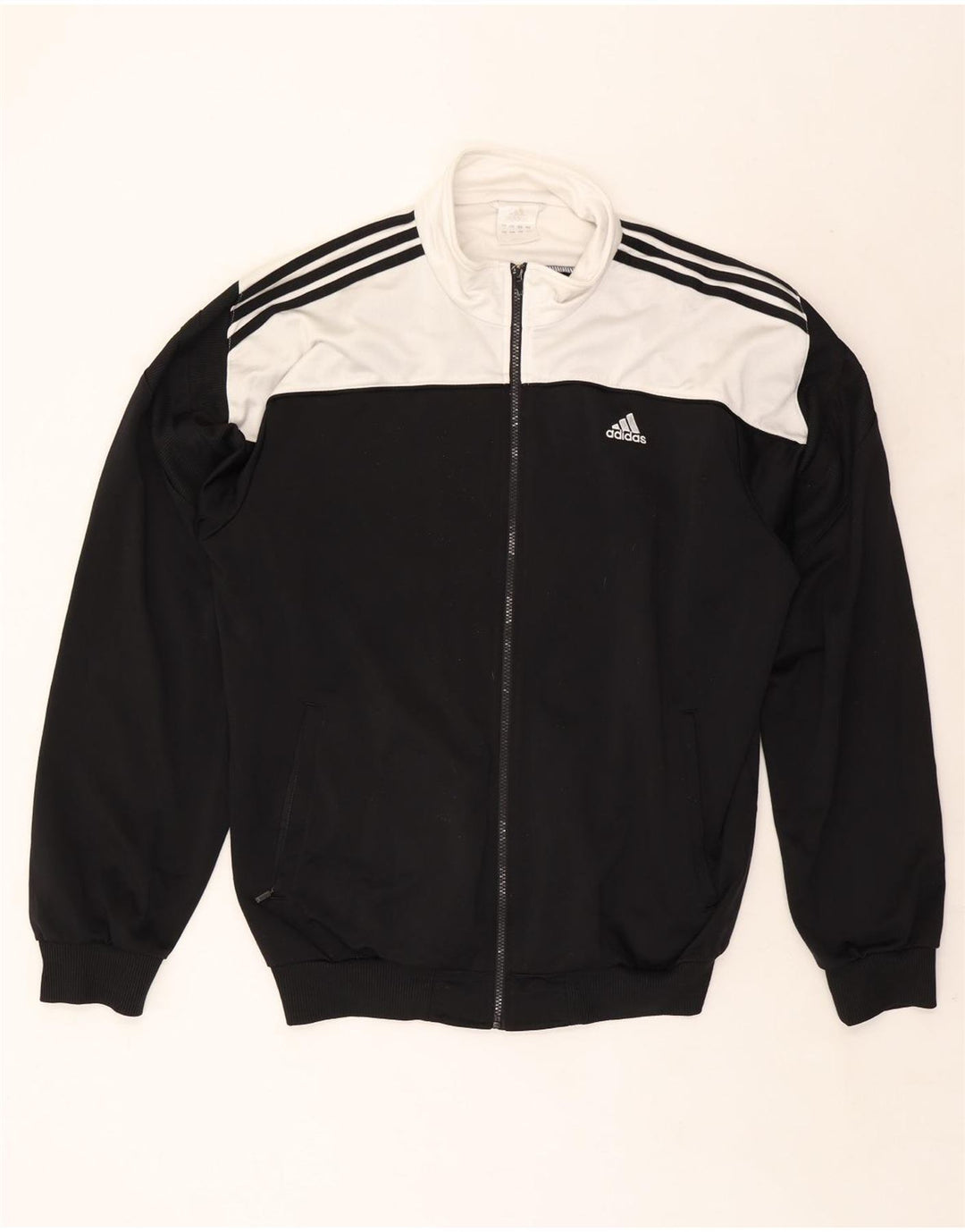 Adidas Herren Trainingsanzug Top Jacke UK 48/50 XL Schwarz Colourblock Polyester