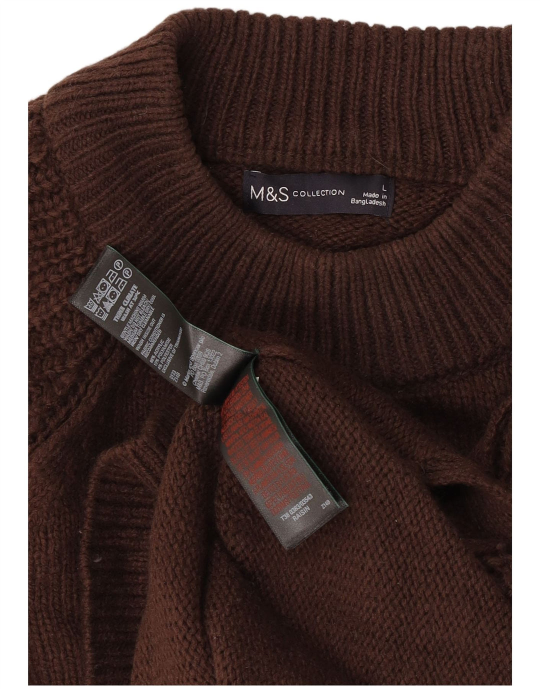 Marks & Spencer Herren-Pullover mit Rollkragen, groß, Acryl, Braun