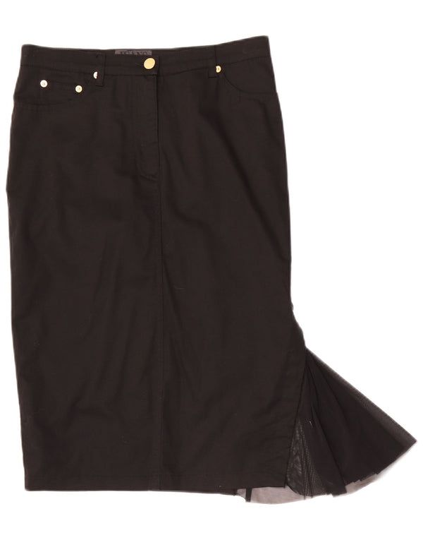 Roccobarocco Damen Meerjungfrauenrock IT 42 Medium W28 Schwarze Baumwolle