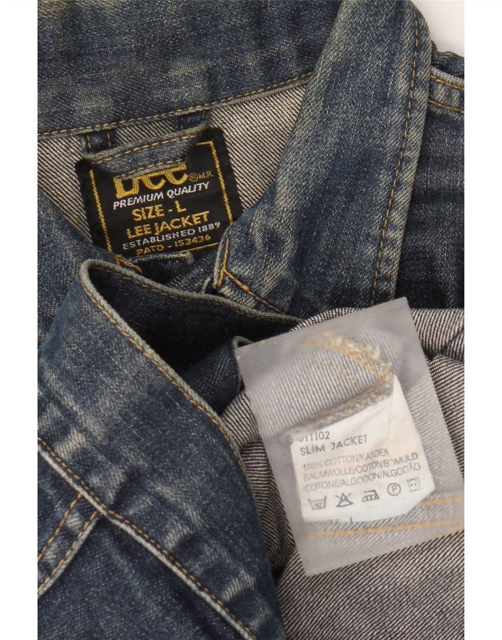 Lee Damen Jeansjacke UK 14 Große blaue Baumwolle