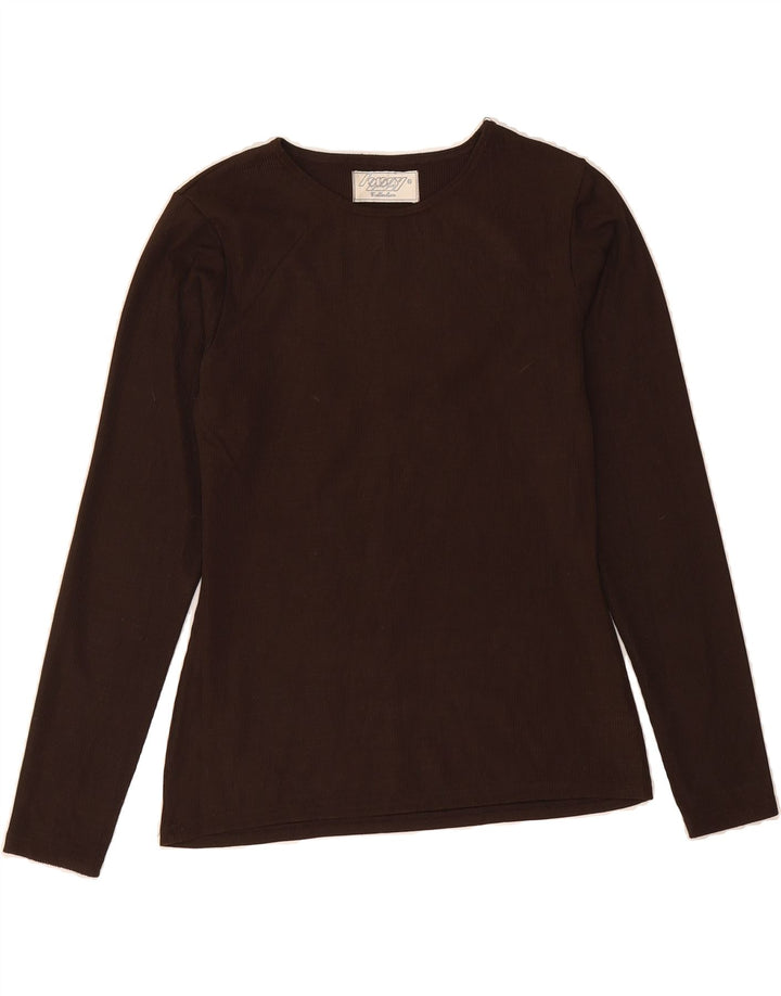 LORSAY Womens Top Long Sleeve UK 4 XS Brown Vintage Lorsay and Second-Hand Lorsay from Messina Hembry 
