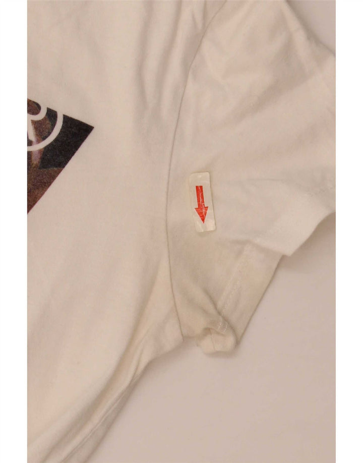 Levi's Damen-T-Shirt mit Grafik, UK 10, Größe S, Weiß