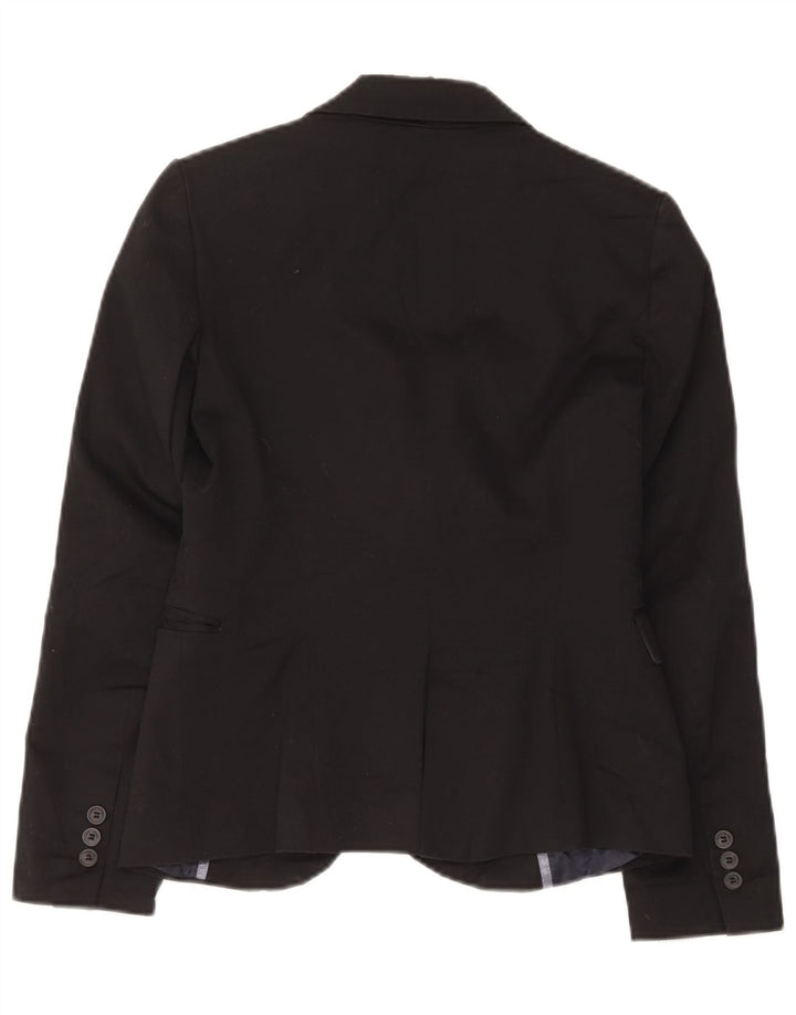 Zara Damen 1-Knopf-Blazerjacke UK 12 Mittelschwarz