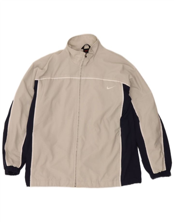 Nike Herren-Trainingsanzugoberteil, UK-Größe 36/38, Größe S, grau, Colourblock-Polyester