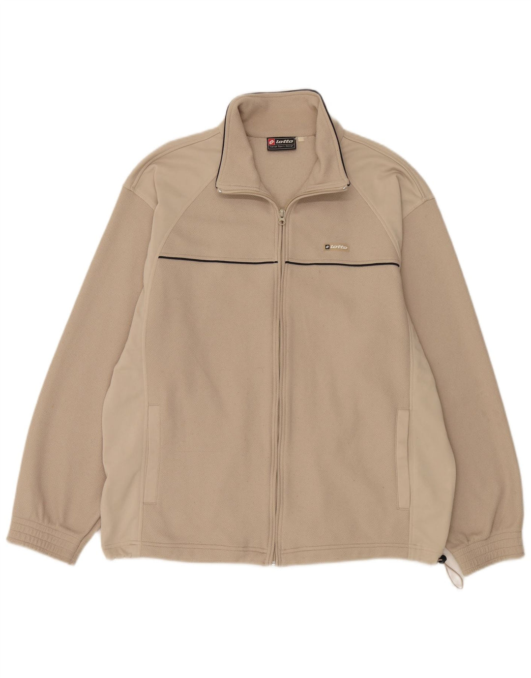 Lotto Herren-Trainingsanzug-Top-Jacke UK 42/44 XL Beige Polyester