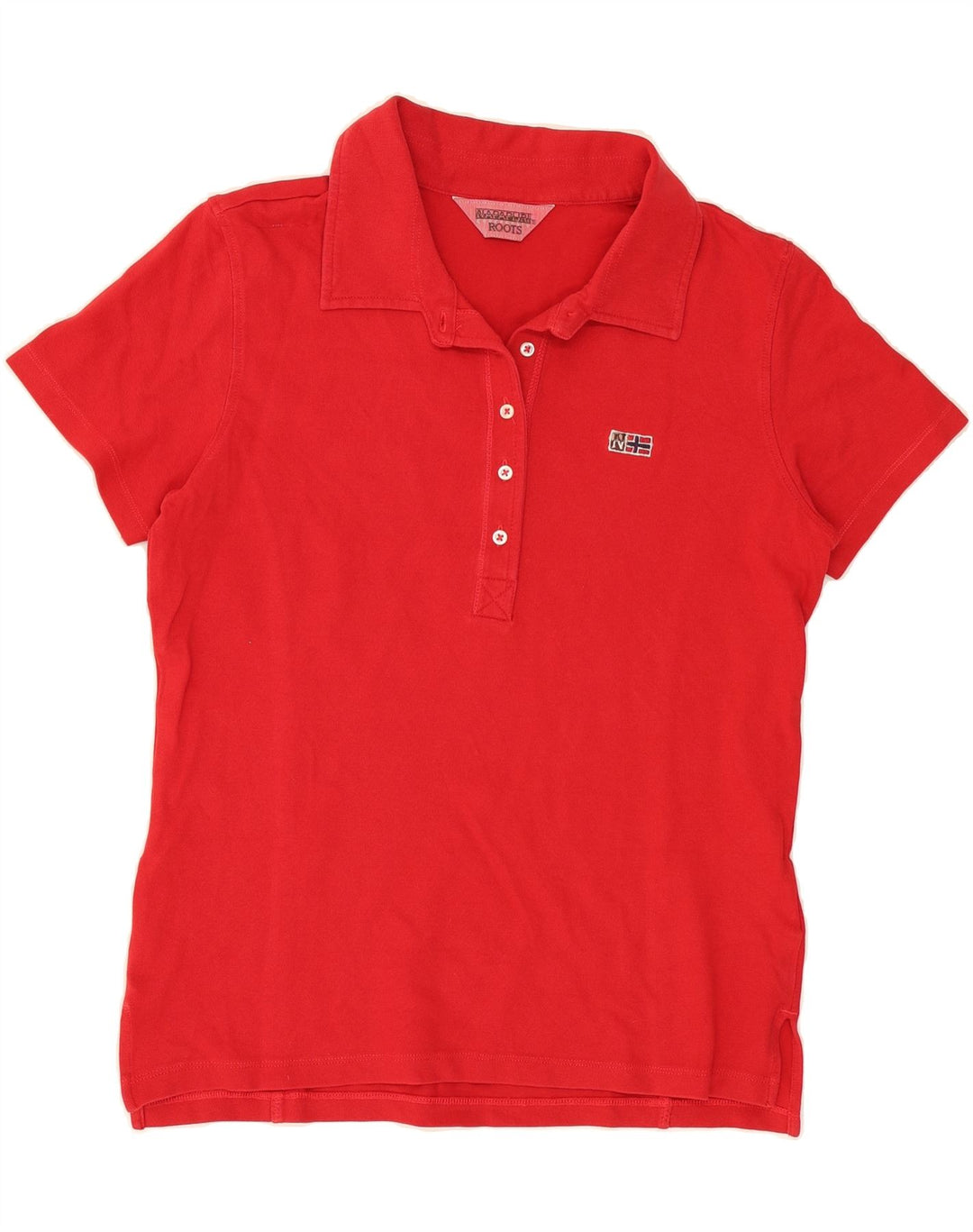 NAPAPIJRI Womens Polo Shirt UK 14 Medium Red Cotton Vintage Napapijri and Second-Hand Napapijri from Messina Hembry 