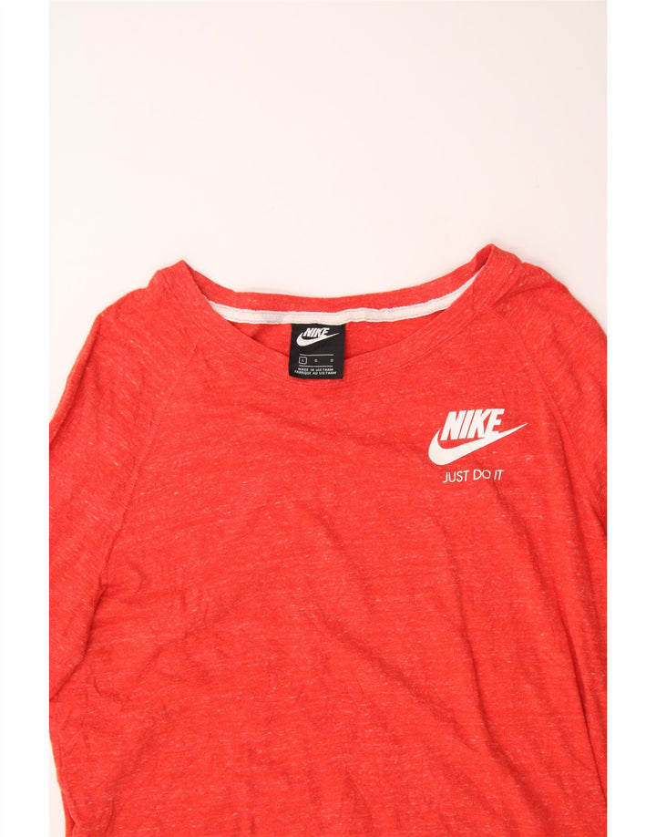 NIKE Womens Sweatshirt Jumper UK 16 Large Red Flecked Cotton Vintage Nike and Second-Hand Nike from Messina Hembry 