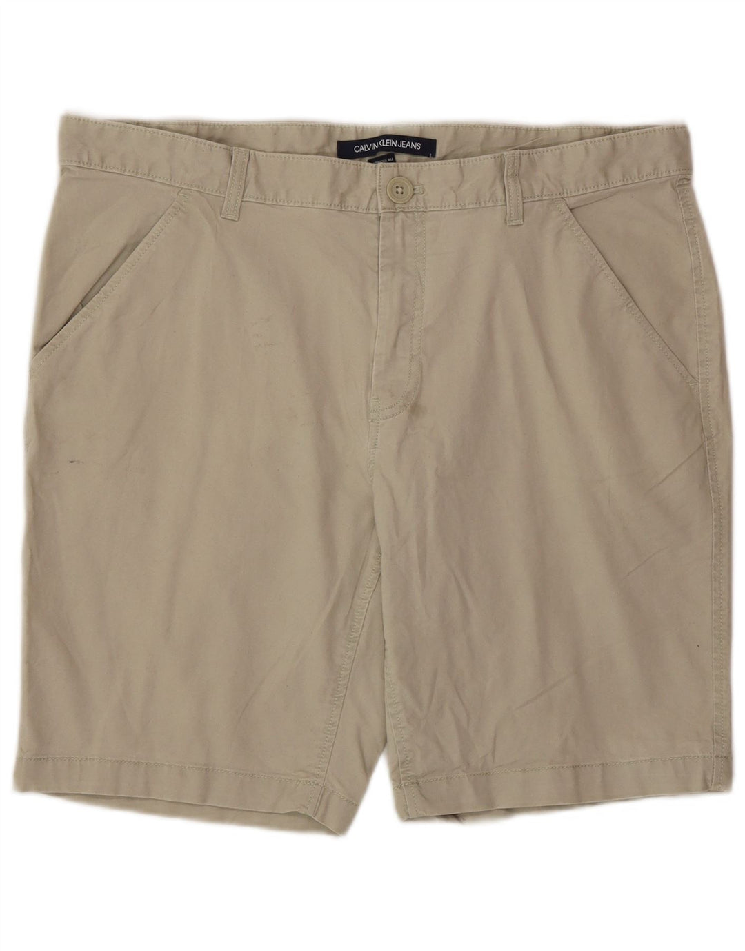 Calvin Klein Herren Chinoshorts W34 Large Beige Baumwolle