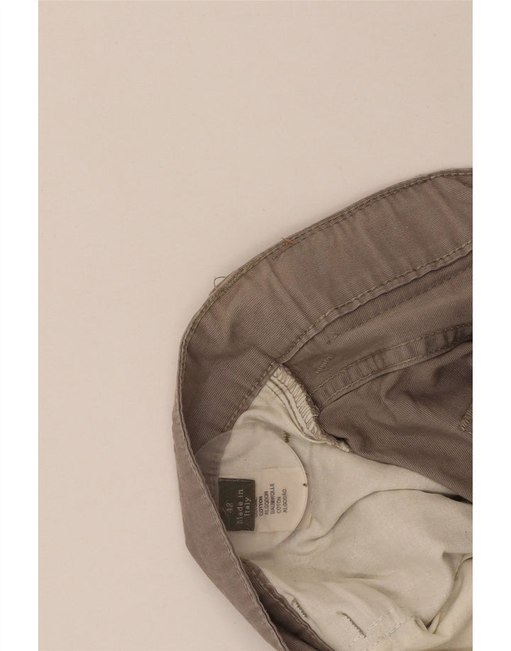 ERMENEGILDO ZEGNA Gerade Freizeithose für Herren, W42, L30, graue Baumwolle