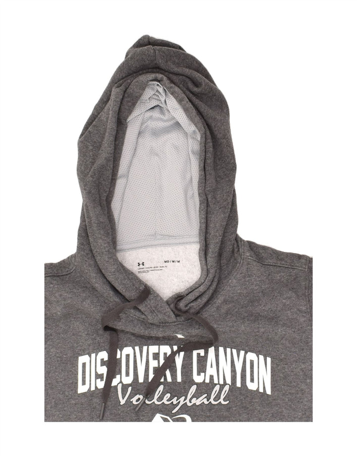 UNDER ARMOUR Womens Graphic Hoodie Jumper UK 14 Medium Grey | Vintage Under Armour | Thrift | Second-Hand Under Armour | Used Clothing | Messina Hembry 