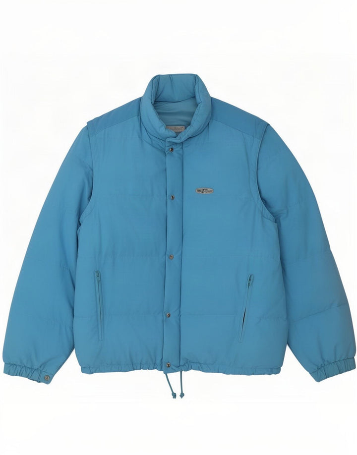 Vintage Herren Wattierte Jacke UK 40 Großes blaues Polyamid