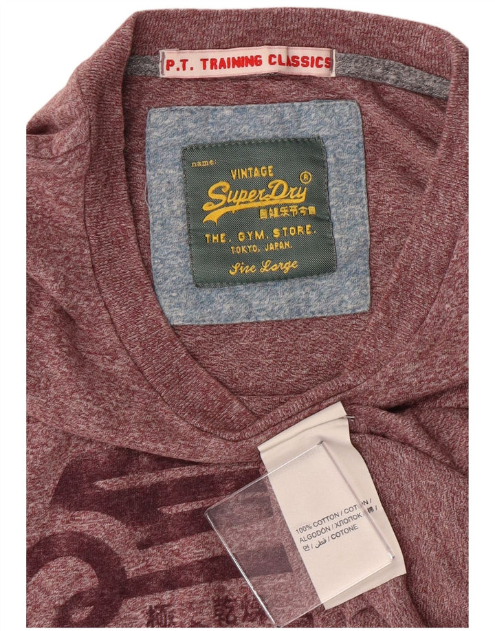 Superdry Damen Grafik-T-Shirt-Oberteil aus großer, kastanienbraun gesprenkelter Baumwolle