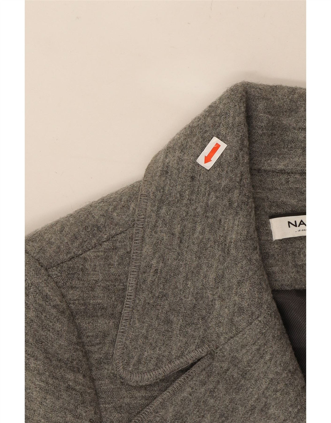 NAF NAF Womens Double Breasted Overcoat EU 40 Medium Grey Wool Vintage Naf Naf and Second-Hand Naf Naf from Messina Hembry 