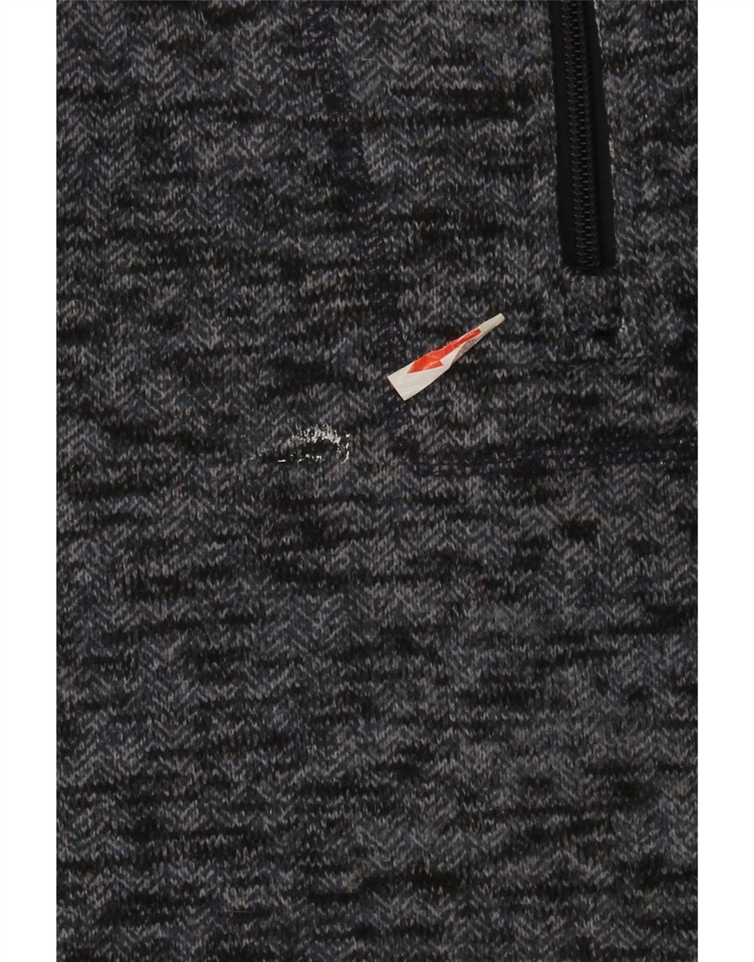 Weird Fish Herren-Sweatshirt mit Reißverschluss am Hals, Mittelblau meliertes Polyester
