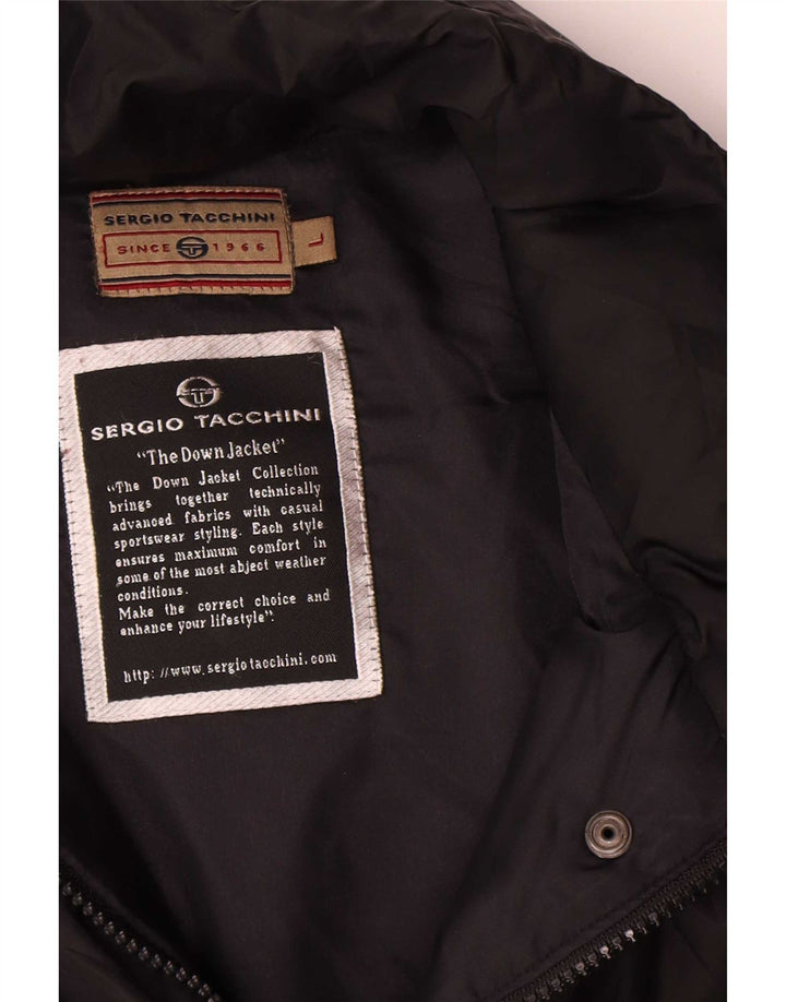 Sergio Tacchini Damen Übergroßer gepolsterter Mantel UK 16 Large Schwarz Polyester