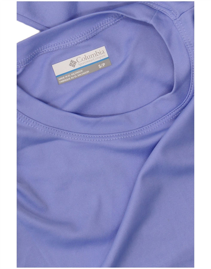 COLUMBIA Mens Graphic Top Long Sleeve Small Purple Polyester