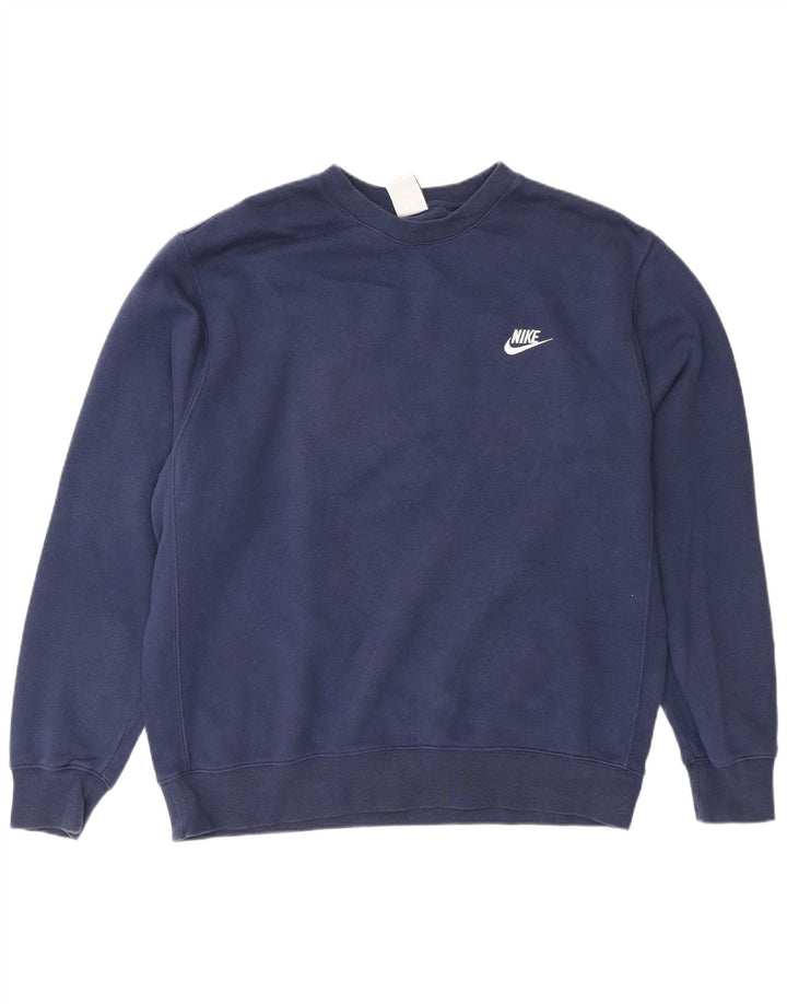 Nike Herren-Sweatshirt-Pullover, groß, marineblau, Baumwolle