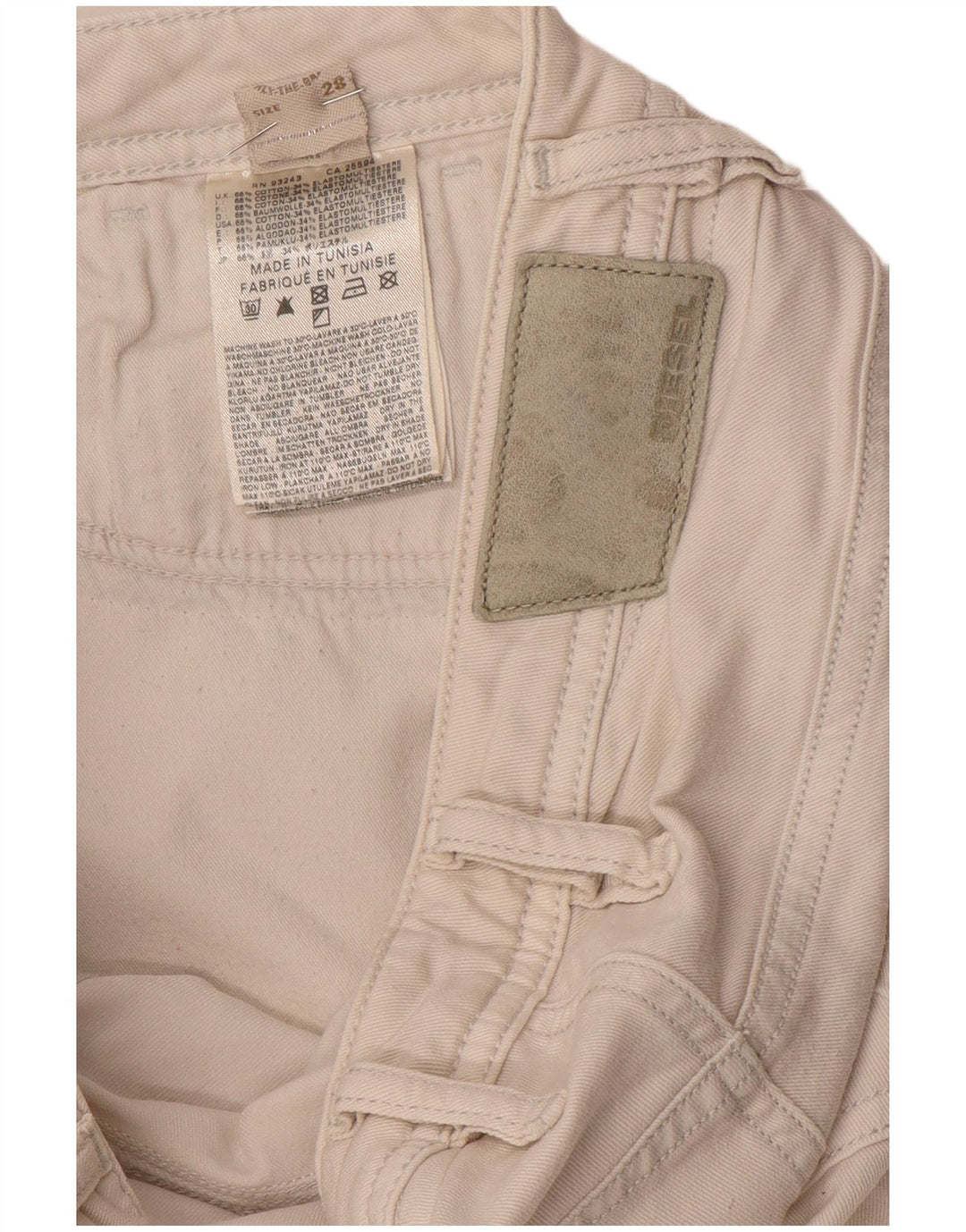 Diesel Damen Slim Jeans W28 L32 Weiße Baumwolle