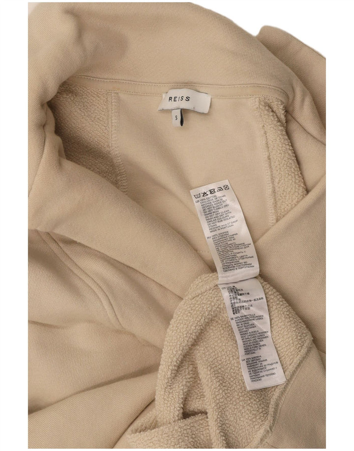 REISS Herren-Sweatshirt mit Rollkragen, Größe S, beige, Baumwolle