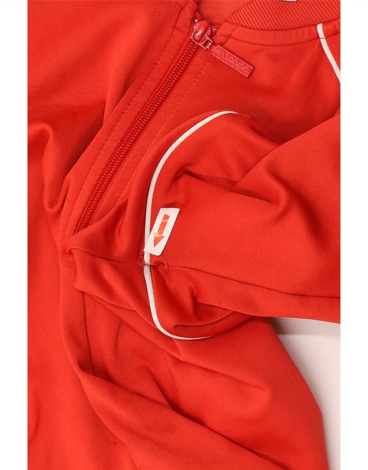 Adidas Damen Trainingsanzug Top Jacke UK 12 Mittelrote Baumwolle