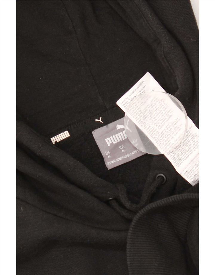 Puma Herren Grafik-Hoodie-Pullover aus mittelschwarzer Baumwolle