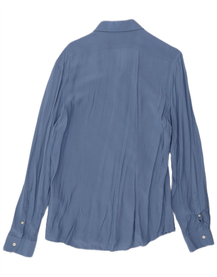 Reiss Herren Slim Fit Hemd XL Blaue Viskose