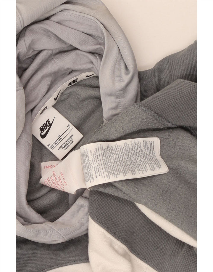 Nike Jungen-Kapuzenpullover mit grafischem Reißverschluss, 10–11 Jahre, Mittelgrau, Farbblock