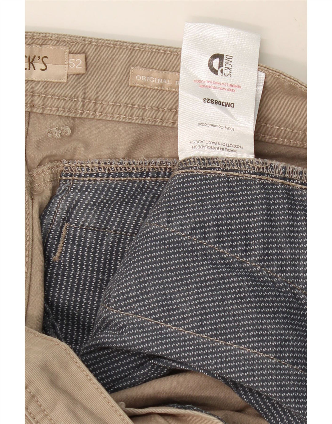 DACK'S Mens Regular Fit Cargo Shorts IT 52 XL W36 Beige Cotton