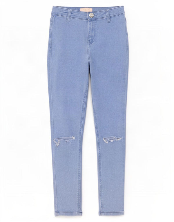 Lipsy Distressed Skinny Jeans für Mädchen, 10–11 Jahre, W24 L24, blaue Baumwolle