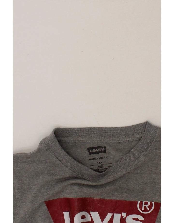 LEVI'S Boys Graphic T-Shirt Top 13-14 Years Grey Cotton Vintage Levi's and Second-Hand Levi's from Messina Hembry 