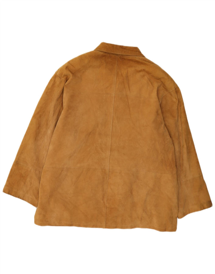 Vintage Herren Wildlederjacke EU 54 2XL Beige Leder