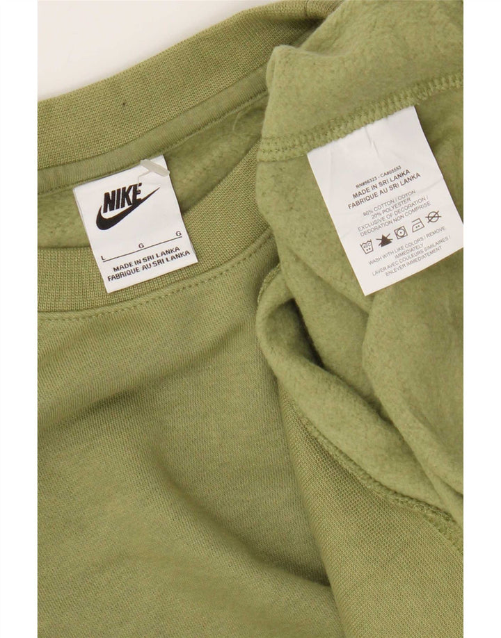 Nike Herren-Sweatshirt-Pullover, große Khaki-Baumwolle