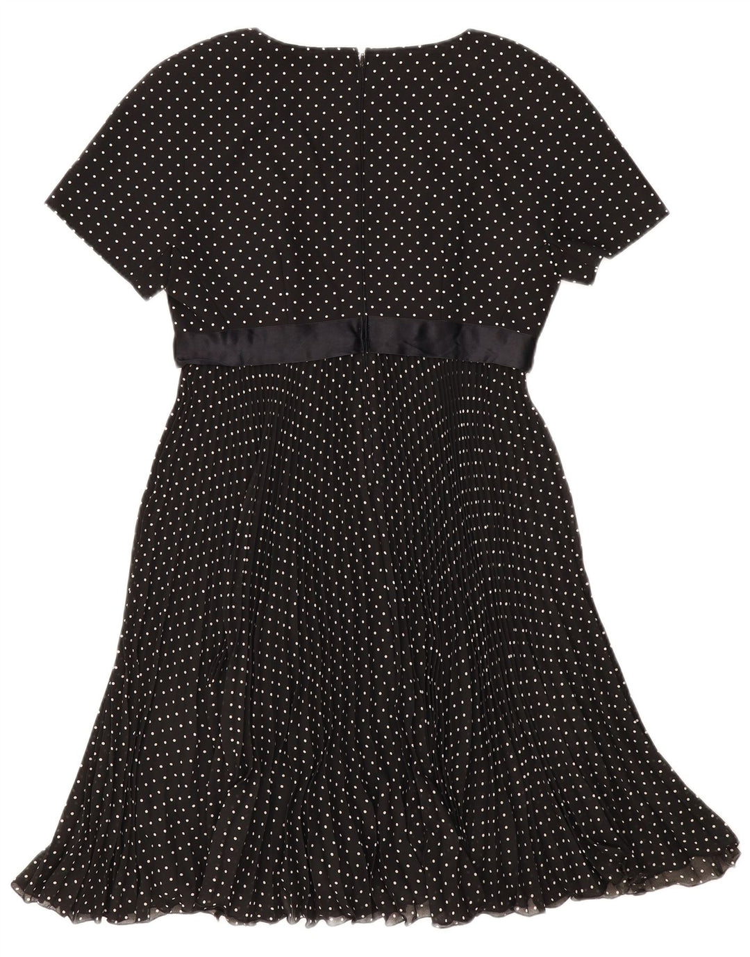 Luisa Spagnoli Damen A-Linien-Kleid IT 44 Mittelschwarz gepunktet