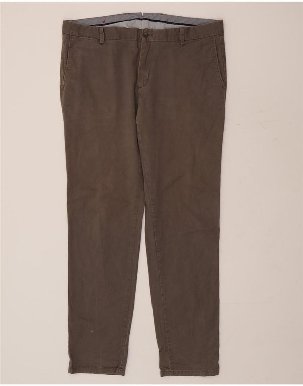 TOMMY HILFIGER Herren Slim Chino Hose IT 54 2XL W38 L32 Grau Baumwolle