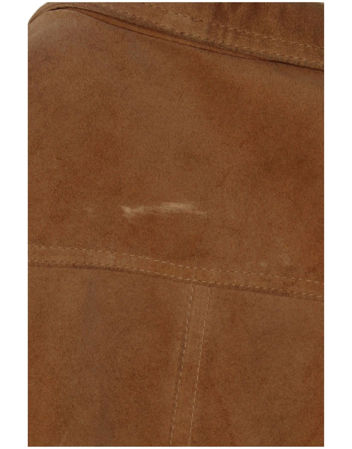 Barone Damen Wildlederjacke UK 10 Small Beige Leder