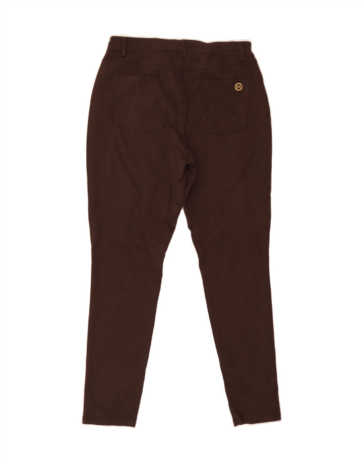 MICHAEL KORS Womens Slim Casual Trousers Medium W30 L28 Brown Viscose Vintage Michael Kors and Second-Hand Michael Kors from Messina Hembry 