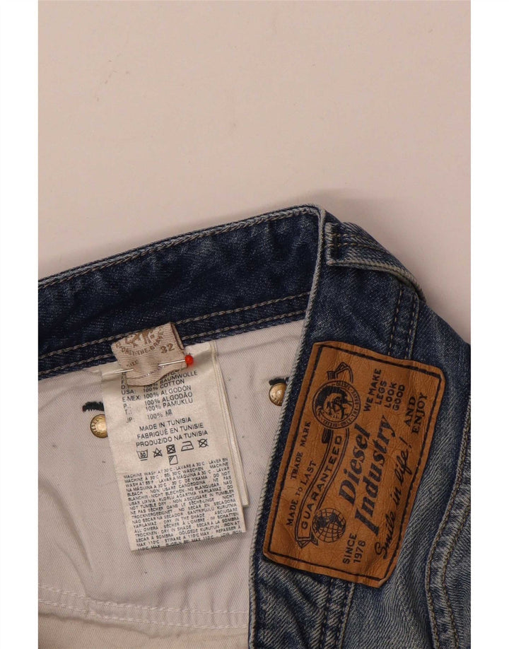 Diesel Herren Straight Jeans W32 L33 Blaue Baumwolle