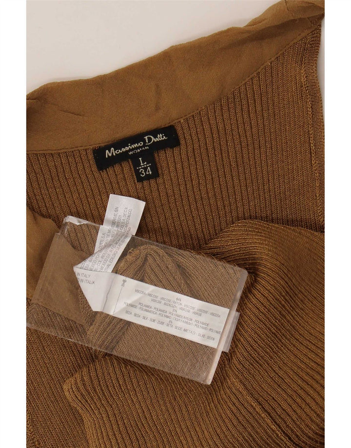 Massimo Dutti Damen Schulterfreies Top UK 14 Große braune Viskose