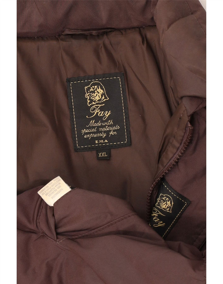 Fay Damen Wattierte Jacke UK 44 2XL Braunes Polyamid