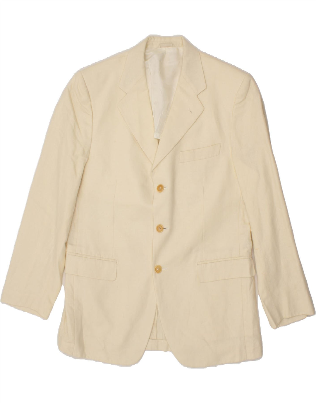 PIERRE CARDIN Herren 3-Knopf-Blazerjacke IT 50 Großes beiges Leinen