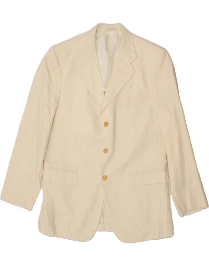 PIERRE CARDIN Herren 3-Knopf-Blazerjacke IT 50 Großes beiges Leinen