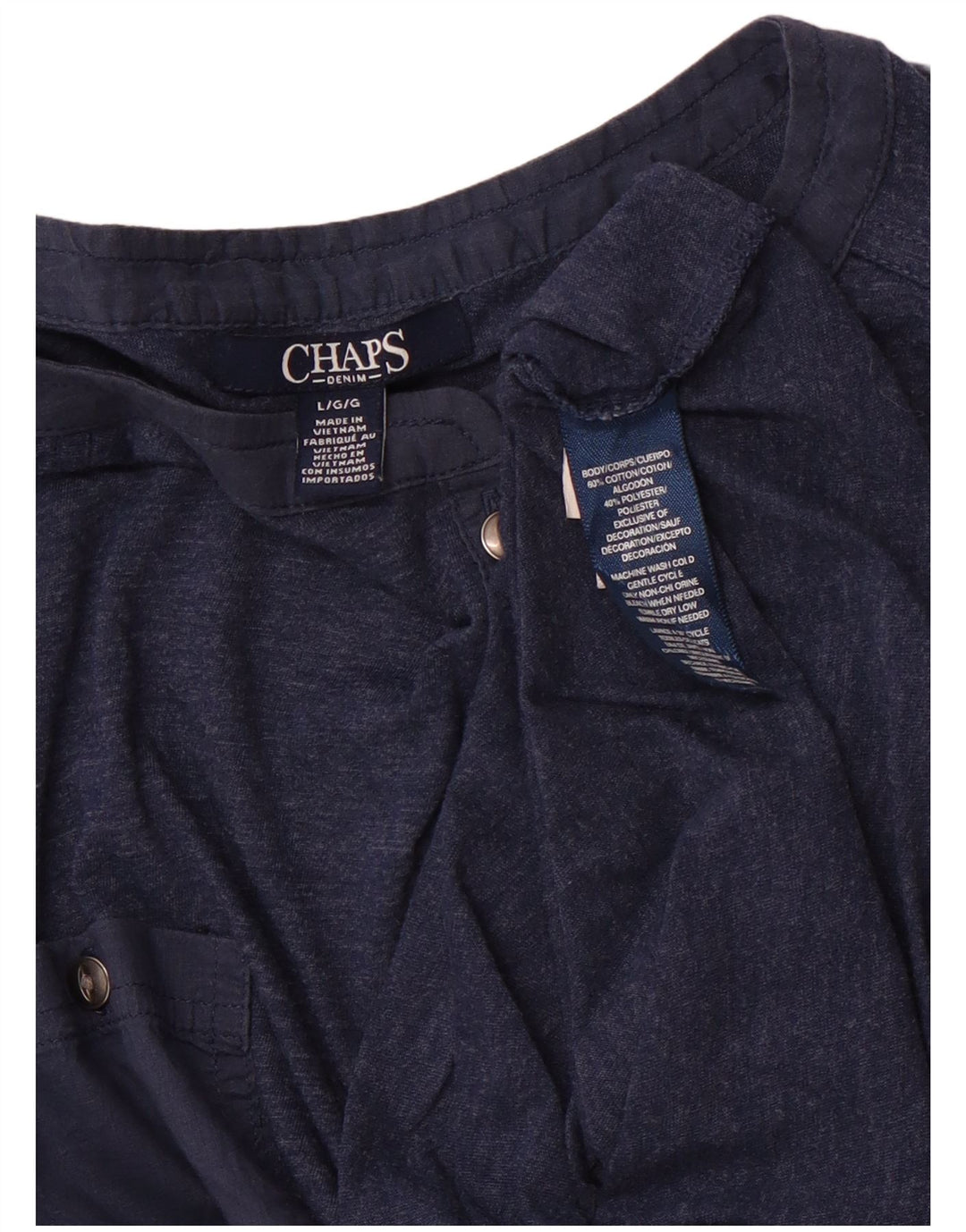 CHAPS Damen Top Langarm UK 16 Large Marineblau Baumwolle