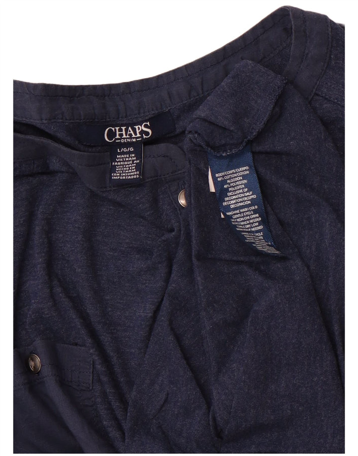 CHAPS Damen Top Langarm UK 16 Large Marineblau Baumwolle