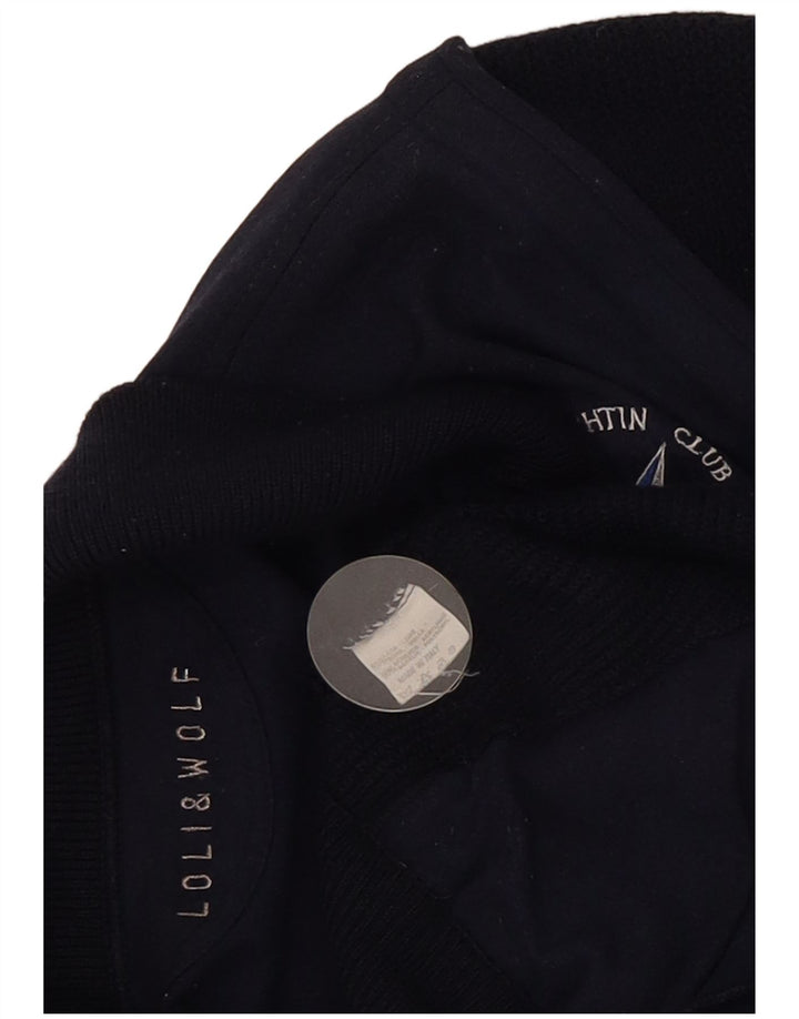 Loli Wolf Herren-Yachting-Cardigan-Pullover, mittlere marineblaue Colourblock-Wolle