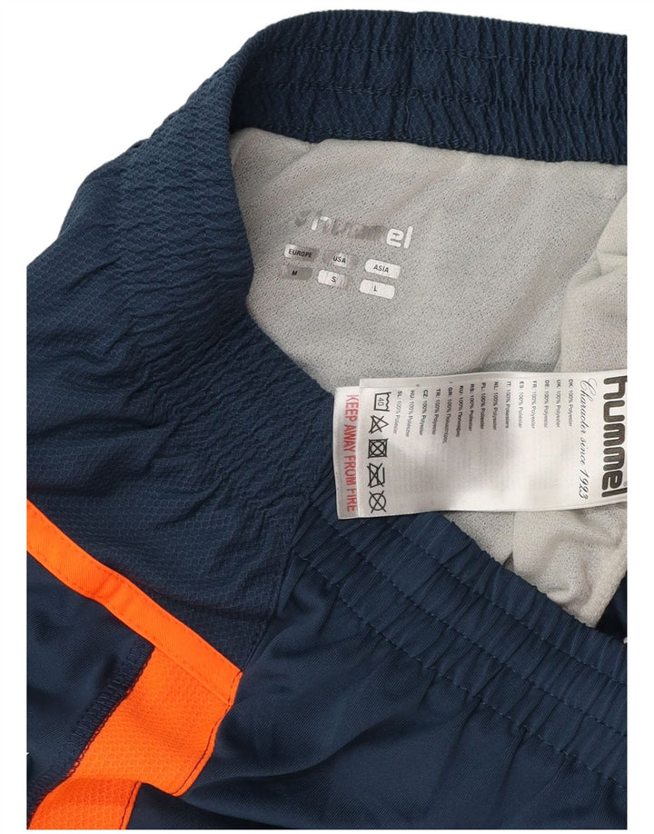 Hummel Herren-Sportshorts mit Grafik, mittleres Marineblau, Farbblock-Polyester